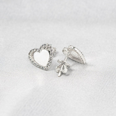 Surrounded Stone Heart Earrings