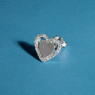 Surrounded Stone Heart Earrings