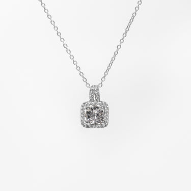 Square Rhinestone Zircon Necklace