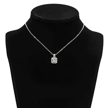 Square Rhinestone Zircon Necklace