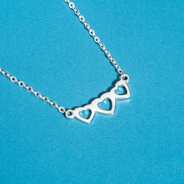 Tiny 3 Heart Necklace