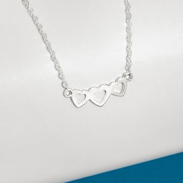 Tiny 3 Heart Necklace