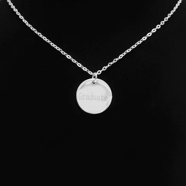 Graduation Engraved Circle Necklace