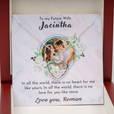 Personalized Gift from Groom to Bride - Heart In Heart Pendant - There is no Love for You like Mine