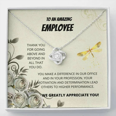 Personalized Gifts for Colleagues - Love Knot Necklace - ANOTHER YEAR HAS PASSED, AND YOU REMAIN INVALUABLE