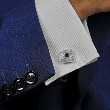 Personalized Gift from Girlfriend to Boyfriend - Square Gem Radiance Cufflinks - Love You Now And Forever