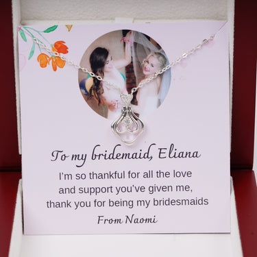 Personalized Gift from Brides to Bridesmaid - Upside Down Heart - I'm So Thankful For All the Love