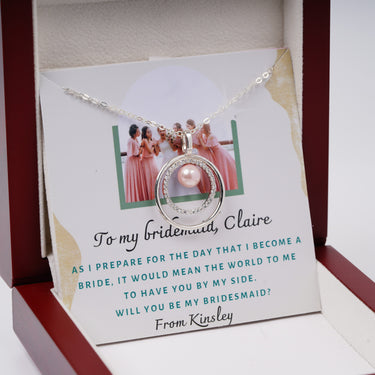 Personalized Gift from Brides to Bridesmaid - Imperial Pearl Necklace - Will You Be My Bridesmaid