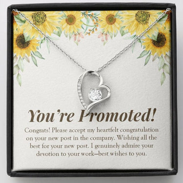 Personalized Gifts for Colleagues - Forever Love Necklace - Congrats! Please accept my heartfelt congratulation on your new post in the company