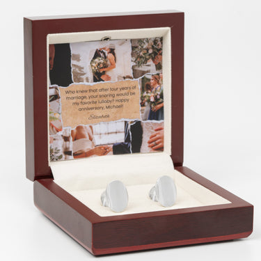 Personalized Gift from Wife to Husband - Elipso Cufflinks - Your Snoring Would Be My Favorite Lullaby