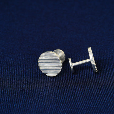 Personalized Gift from Wife to Husband - Striped Circlet Cufflinks - Thank You For Being My Partner