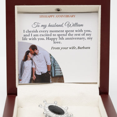 Personalized Gift from Wife to Husband - Maritime Gem Navigator Lapel Pin - I Cherish Every Moment Spent With You