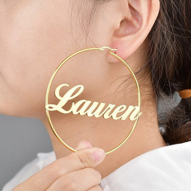 Custom Hoop Name Earrings