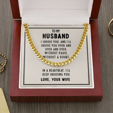 Simple Classic Necklace, Gift for Husband, "You are my greatest gift, and this is a small token of my love for you"