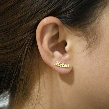 Gold Name Earrings