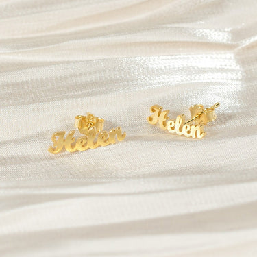 Gold Name Earrings