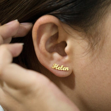 Gold Name Earrings