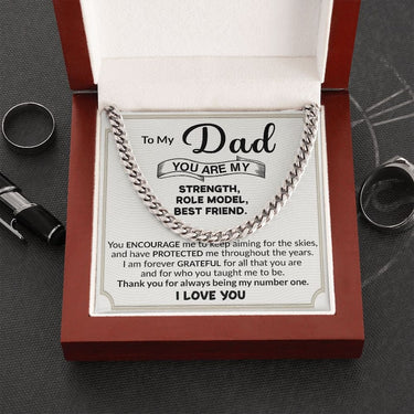 Simple Classic Necklace, Gift for Dad, Thanks for being the best dad ever! This is a small token of my appreciation