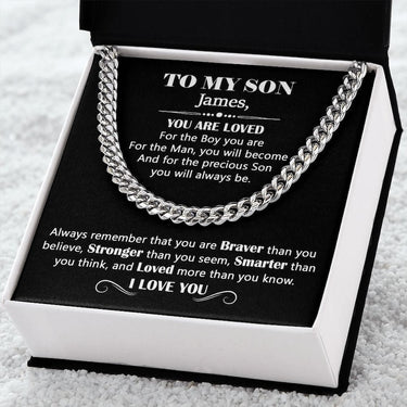 Simple Classic Necklace, Gift For Son, "May this gift remind you of how special you are to me."