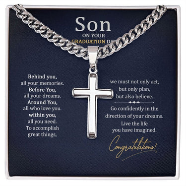 Cross Necklace, Snake Chain, ball chain, "As you open this gift, remember that life is a series of precious moments. Cherish them."