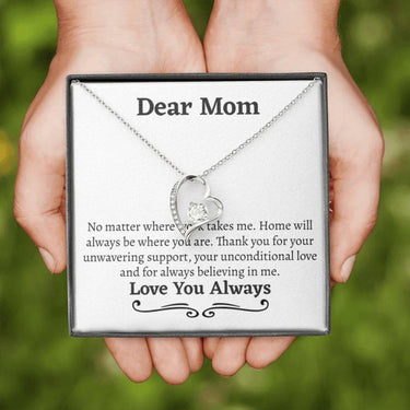 Forever Love Necklace, Long Distance Mom Necklace Gift, Memorable Gift For Mom, Gift For Mom Elderly