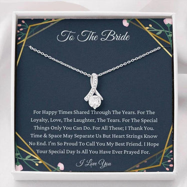 Best Friend Necklace, To My Best Friend On Your Wedding Day Necklace Gift, o Bride Necklace