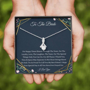 Best Friend Necklace, To My Best Friend On Your Wedding Day Necklace Gift, o Bride Necklace