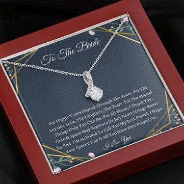 Best Friend Necklace, To My Best Friend On Your Wedding Day Necklace Gift, o Bride Necklace