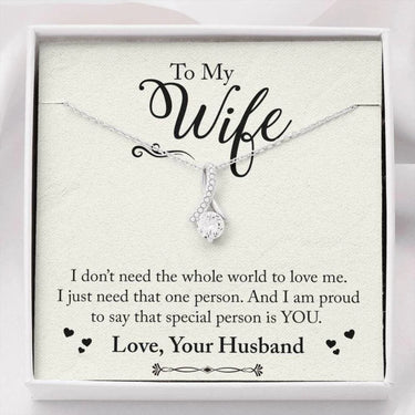 Wife Necklace, Valentines Day Gift For Wife – Romantic Wife Gift – Gift For Wife Necklace