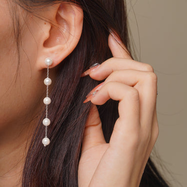 Real Long Pearl Earrings