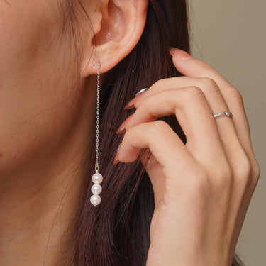 Long Pearl Drop Earrings