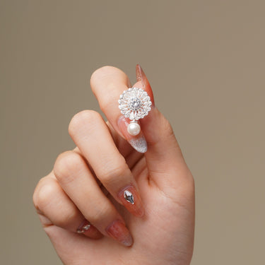 White Sunflowers Earrings