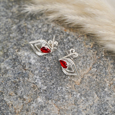 Four Stone Heart Earrings