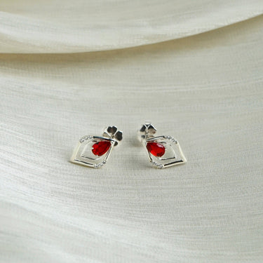 Four Stone Heart Earrings