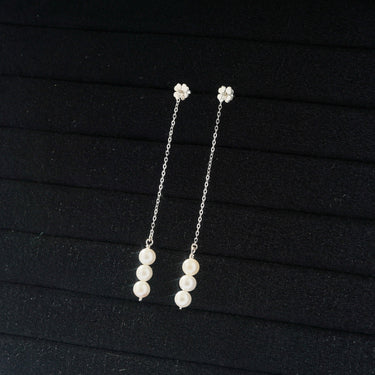 Long Pearl Drop Earrings