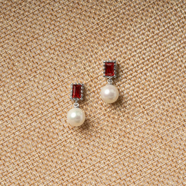 Silver Pearl Drop Earrings