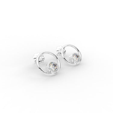 Petite Diamond Double Circle Earrings